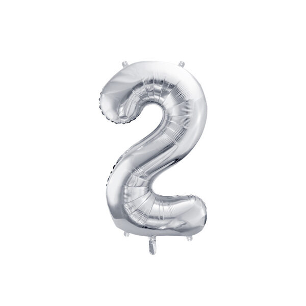 Folija balons "2", 72 cm, sudraba krāsa