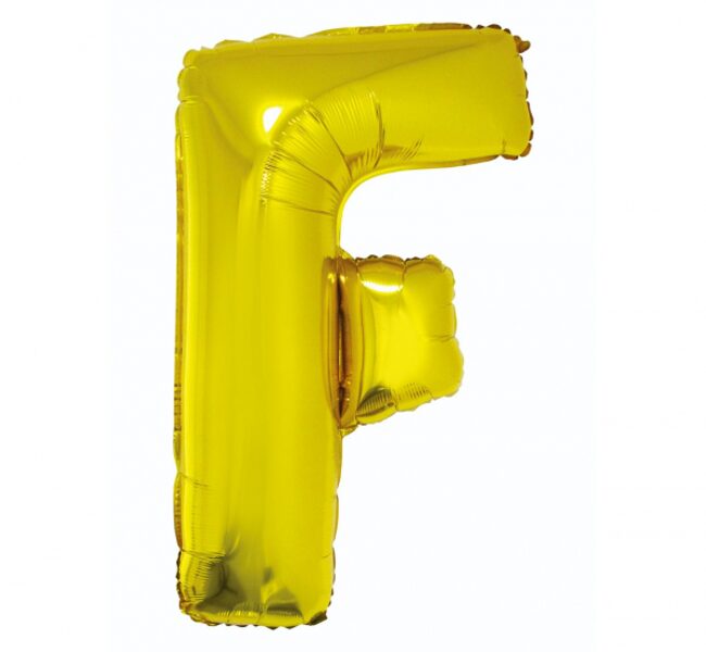 Folija burts "F", 85 cm, zelta krāsa