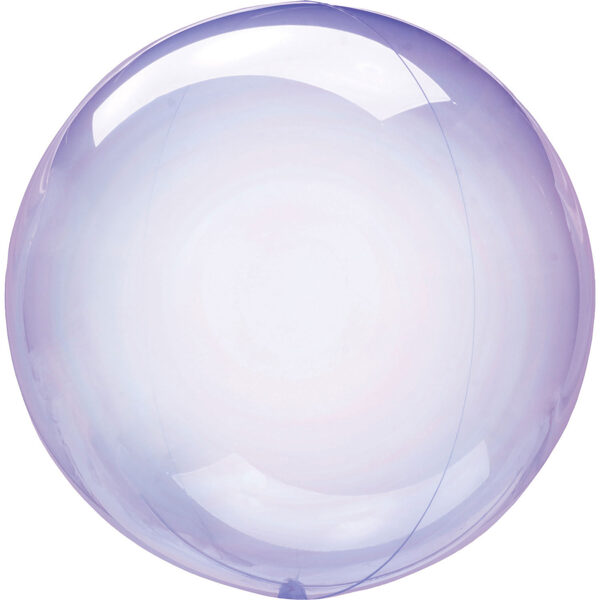 Apaļš caurspīdīgs balons "Clearz Crystal", lillā krāsa, 40-56 cm