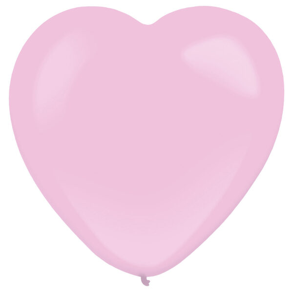 Sirds formas lateksa balons, rozā krāsa, 30 cm