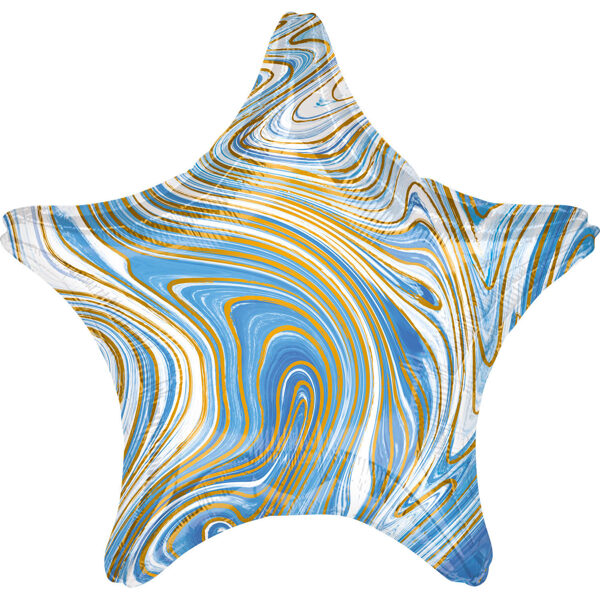 Folija balons Marblez "Zvaigzne", 43 cm, zilā krāsa