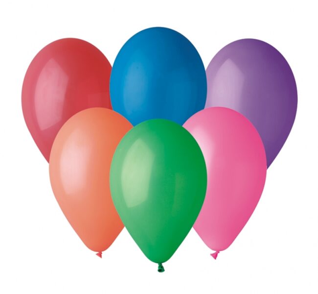 13 cm baloni, krāsaini - 100 gb iepakojums