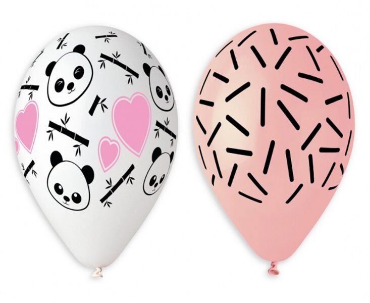 30 cm lateksa balons "Panda un sirsniņas" - 1 gb.