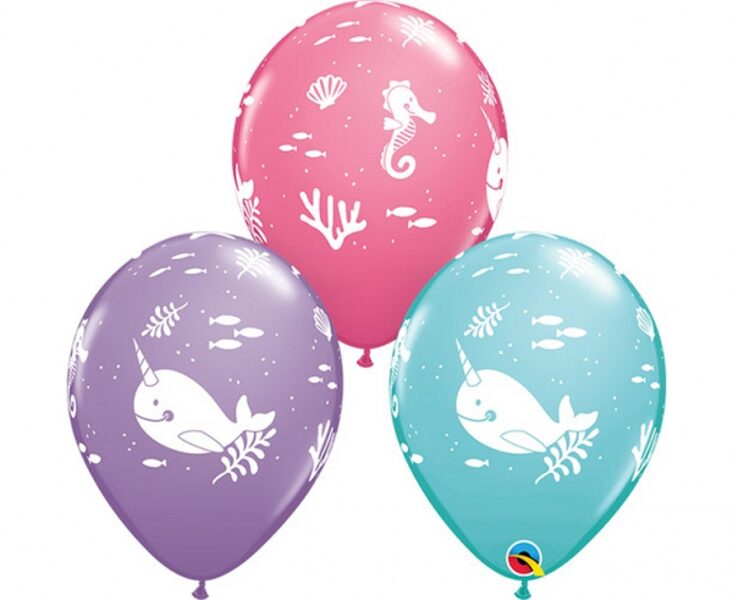 28 cm lateksa balons "Jūras iemītnieki" - 1 gb.