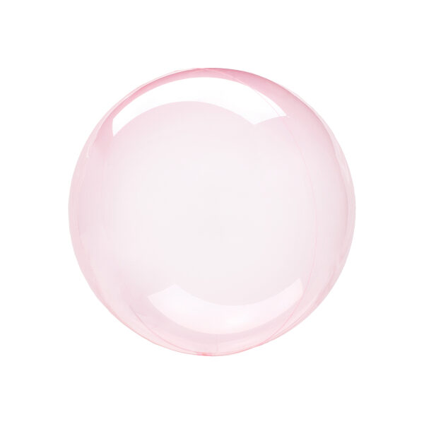 Apaļš caurspīdīgs balons "Clearz Petite Crystal", rozā krāsa, 25-30 cm