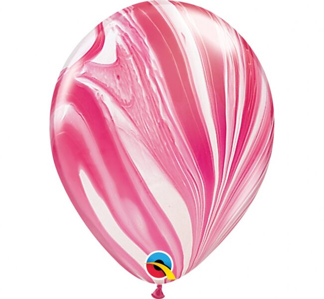 28 cm lateksa balons "Ahāts", baltā un rozā - 1 gb