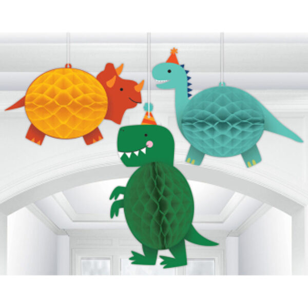 Papīra piekaramais dekors "Dinozauri", 3 elementi