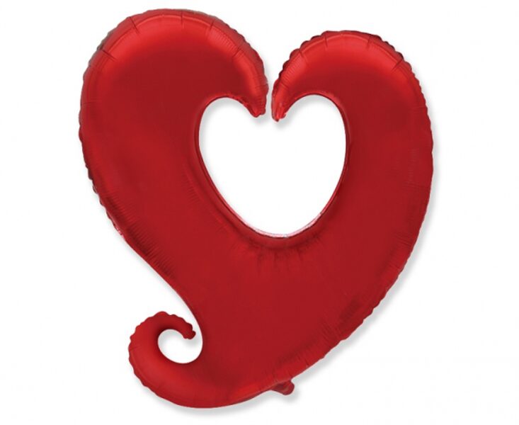 Folija balons "sirds - Y", 61 cm, sarkanā krāsa