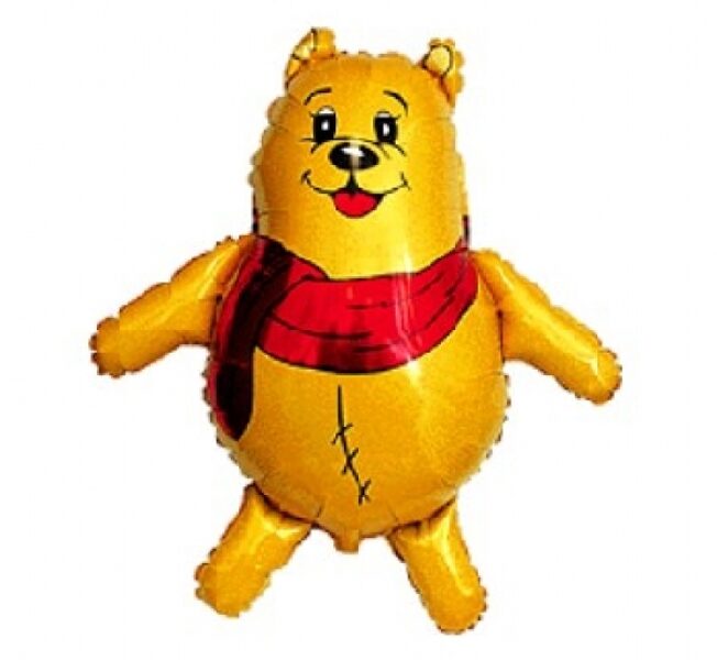 Folija balons "Lācis ar sarkanu šalli", 61 cm