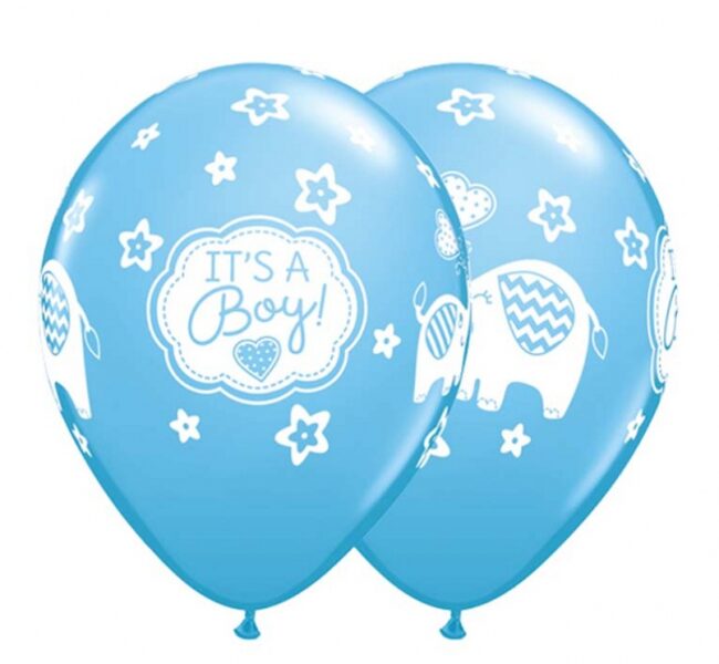 28 cm lateksa balons "Baby boy - ar zilonīti" - 1 gb.
