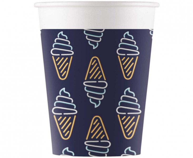 Glāzes "Neon - saldējums", 8 gb, 200 ml