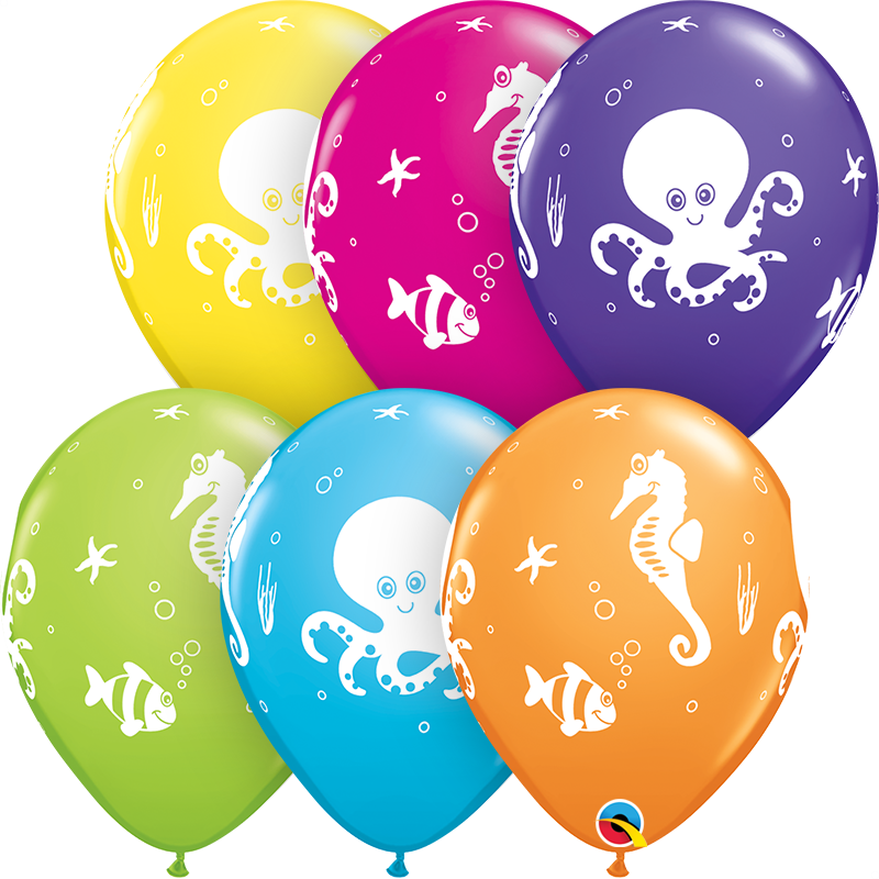 28 cm lateksa balons "Zemūdens pasaule" - 1 gb.