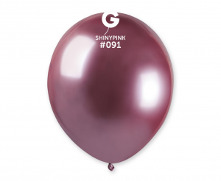 13 cm balons, rozā , hroms - 1 gb.