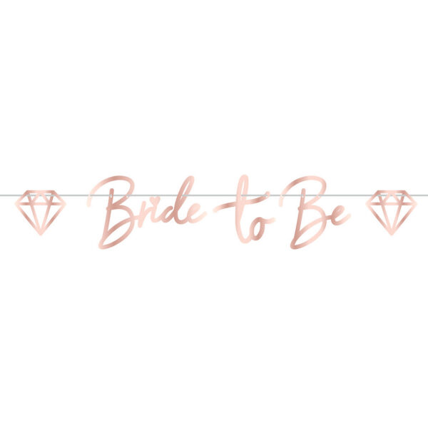 Baneris "Bride to be", bronzas krāsā/rozā zelts.