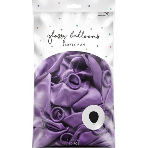 Balonu iepakojums, HROMS, 50 gb., 13 cm, violeta krāsā