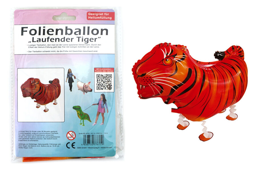 Staigājošais folija balons "Tīģeris"