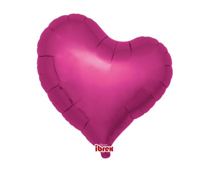 Folija balons Ibrex Hel "Sirds", 46 cm, tumši rozā krāsa