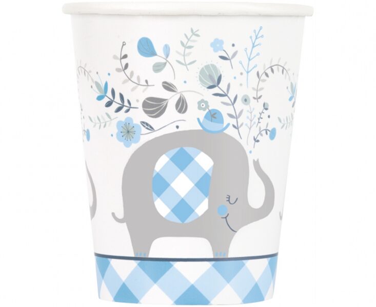 Glāzes "Zilonītis ar ziediņiem", gaiši zilā krāsa, 266 ml, 8 gb