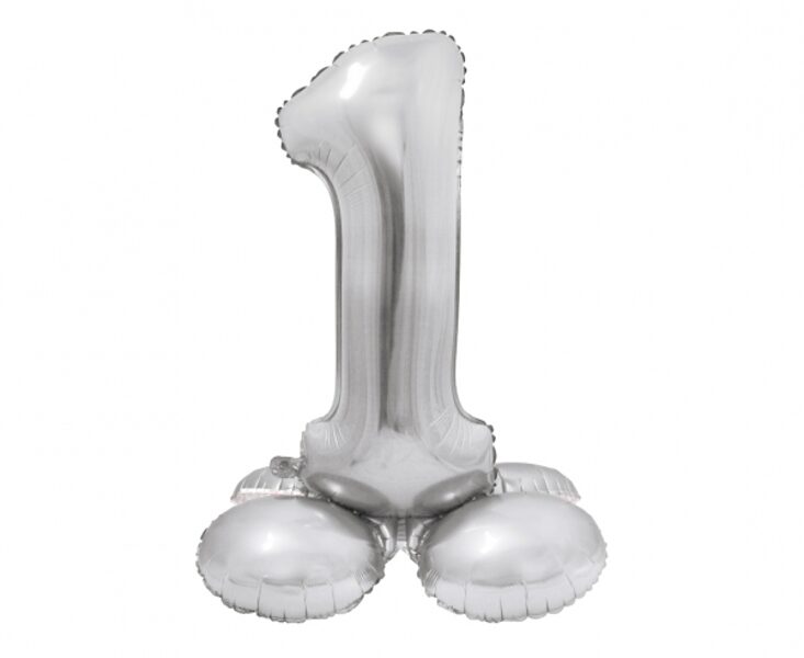 Folija cipars "1", 72 cm, sudraba krāsa