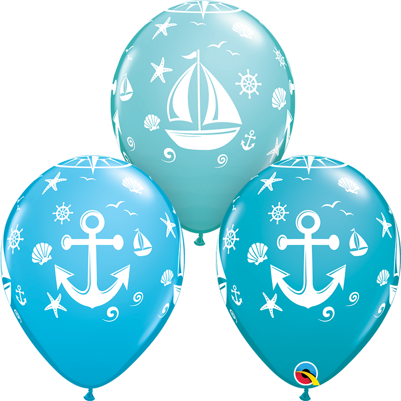 28 cm lateksa balons "Buru kuģis un āķis" - 1 gb.