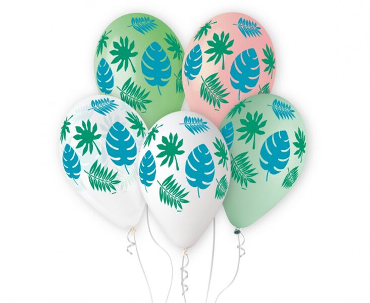 30 cm lateksa balons "Tropu lapas" - 1 gb.