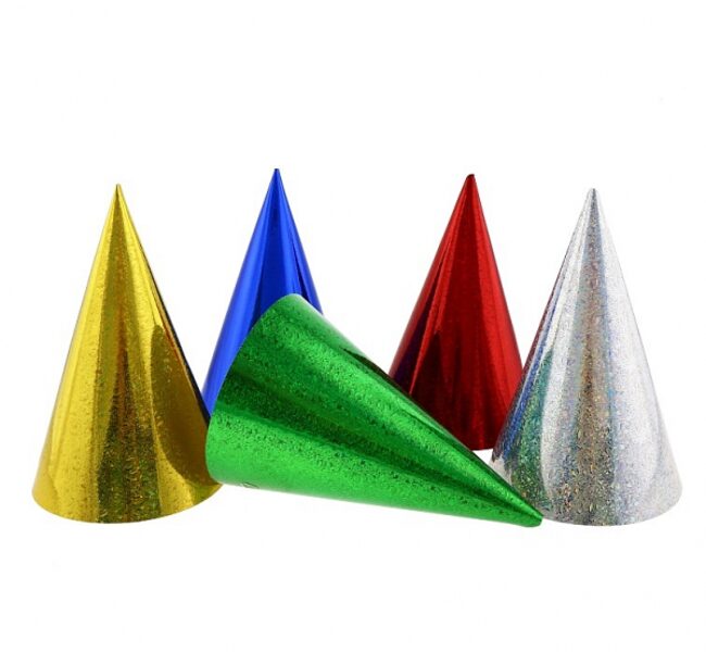 Papīra cepures "Hologrāfiskie", krāsu mix, 3 gb