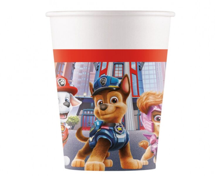 Papīra glāzes "Paw patrol - The movie - Ķēpu patruļa - filma", 8 gb, 200 ml