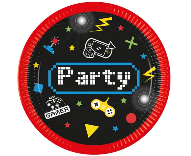 Šķīviši "Gamer Party - Geimeru ballīte", 8 gb., 23 cm