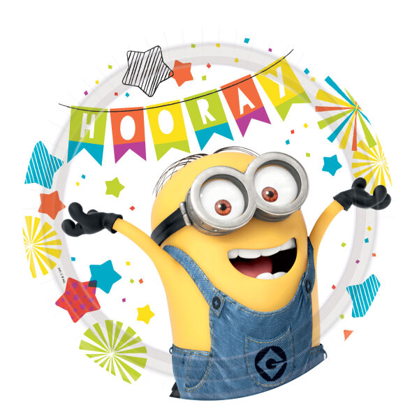 Papīra šķīvīši "Minioni - Despicable Me", 23 cm, 8 gb