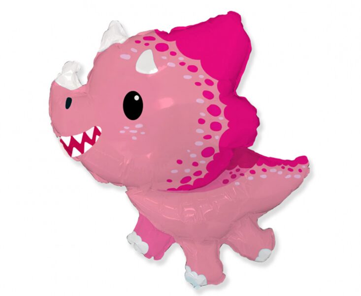 Folija balons dinozaurs "Triceratops - mazulis", rozā, 61 cm