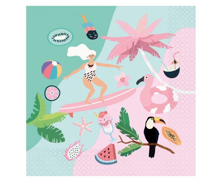 Salvetes "Pludmales svētki", zilā krāsa, 20 gb