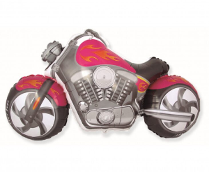 Folija balons "Harley - motocikls", fuksijas krāsa, 100 cm