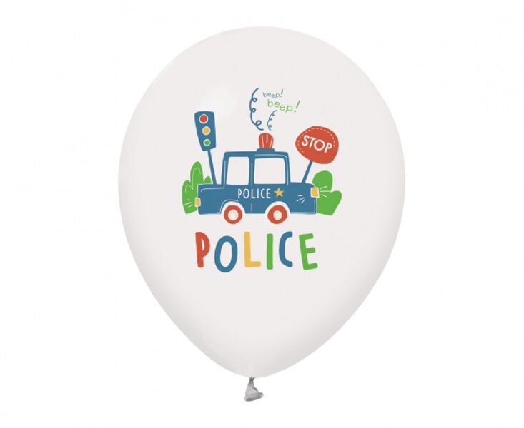 30 cm lateksa balons "Police" - 1 gb.