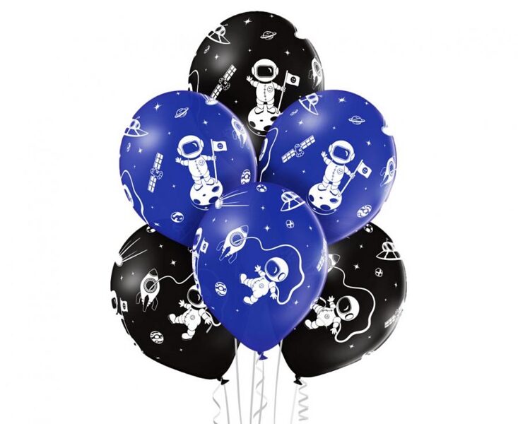 6 gb, 30 cm lateksa balonu komplekts "Astronauts" 