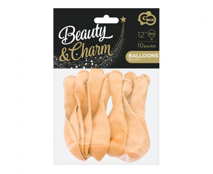 30 cm  baloni "Beauty&Charm", blush/ persiku krāsa - 10 gb. iepakojumā