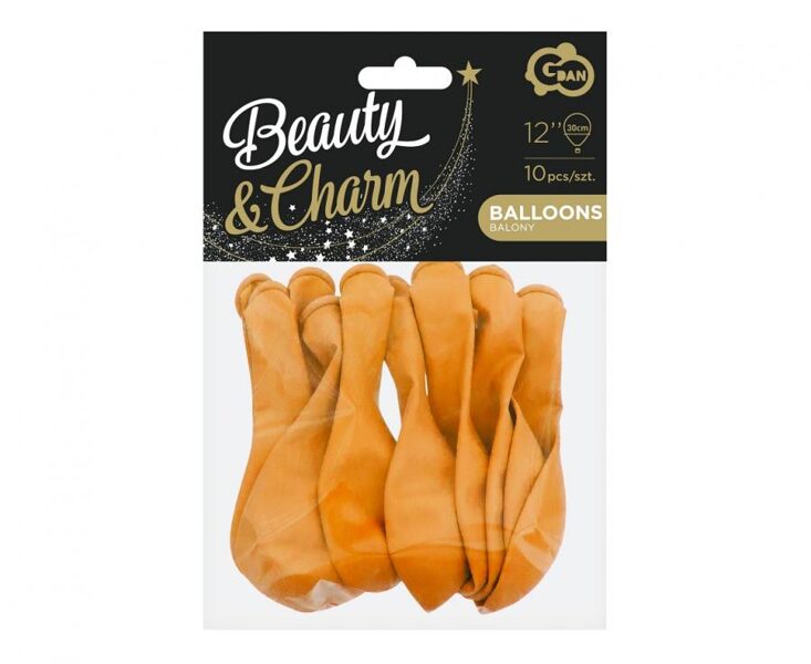 30 cm  baloni "Beauty&Charm", medus krāsa - 10 gb. iepakojumā