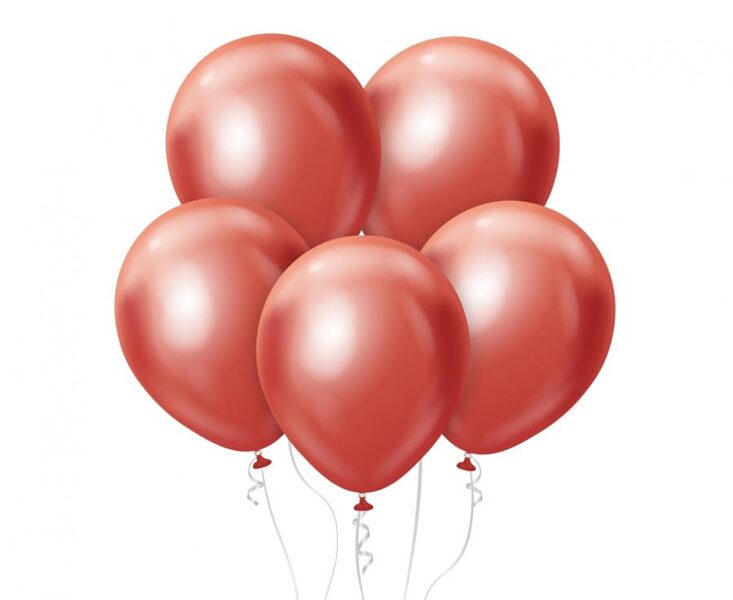 30 cm hromēts balons "Beauty&Charm", sarkanā - 1 gb.