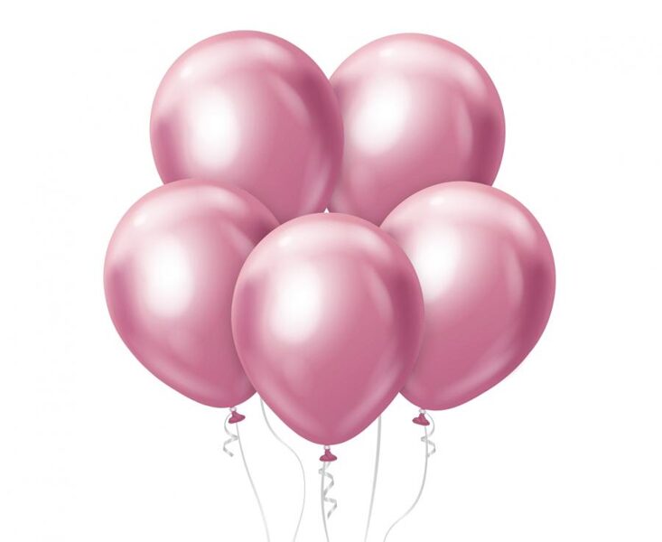 30 cm hromēts balons "Beauty&Charm", rozā - 1 gb.