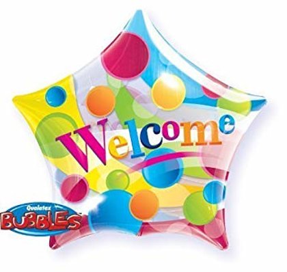 Bubble balons "Welcome", zvaigznes formā, 56 cm