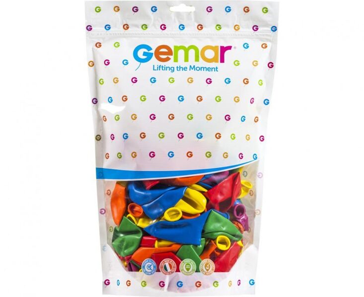 Balonu iepakojums "GEMAR - Color mix", 50 gb., 33 cm, krāsaini