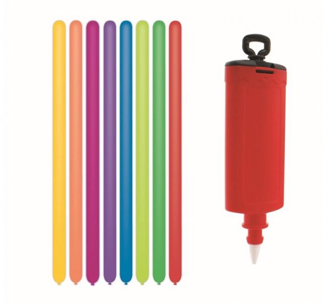 Lateksa baloni modelēšanai ar mazo pumpi, 10 gb., krāsaini