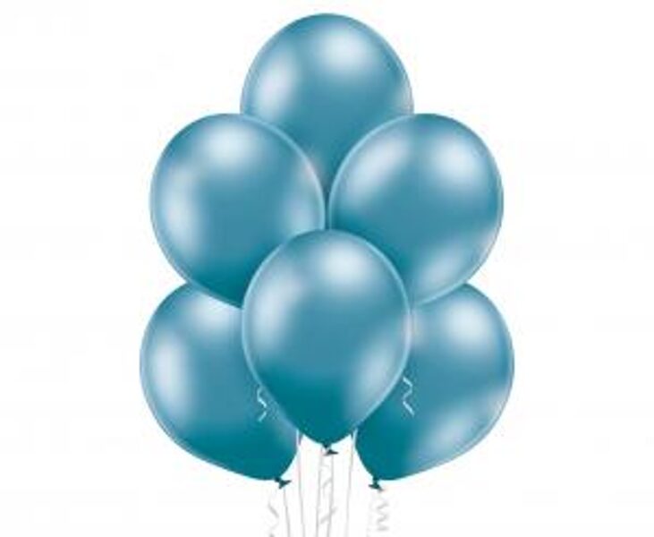 30 cm hromēts balons, gaiši zilā krāsa - 1 gb.