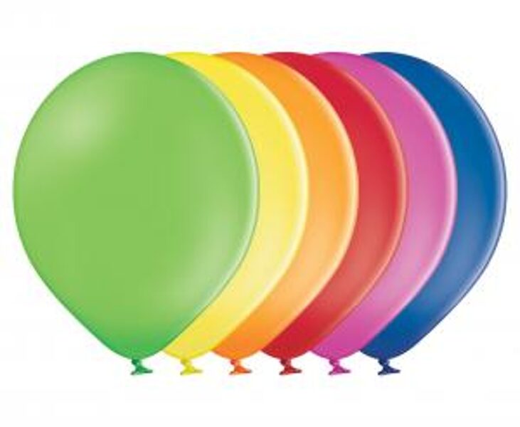 Balonu iepakojums Belbal, 100 gb., 23 cm, krāsaini