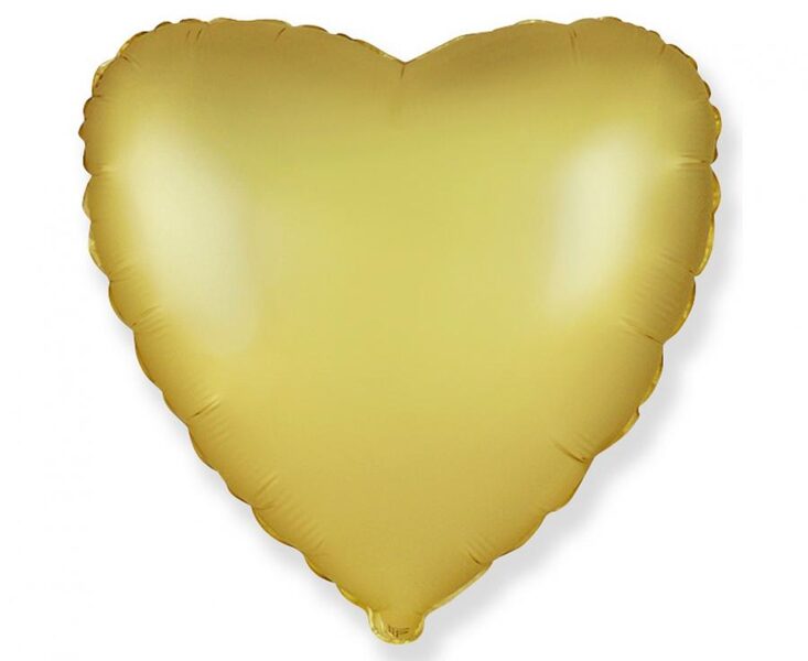 Folija balons FX "sirds", 46 cm, matēts, zelta krāsa