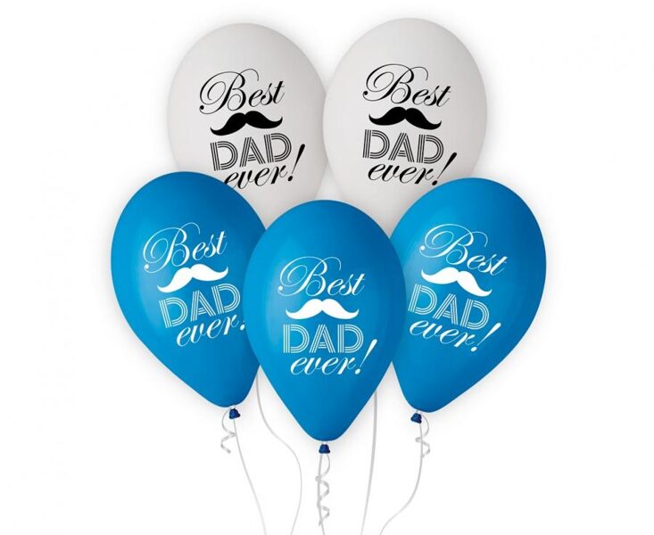 30 cm lateksa balonu "Best Dad ever - vislabākais tētis", komplekts, 5gb 