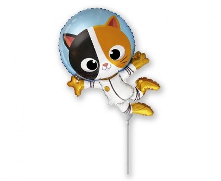 Folija MINI balons "Kaķis astronauts", ap 30 cm, 1 gb