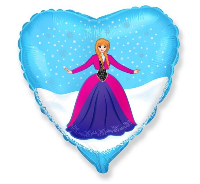 Folija balons "Frozen - Anna", sirds formā, 43 cm