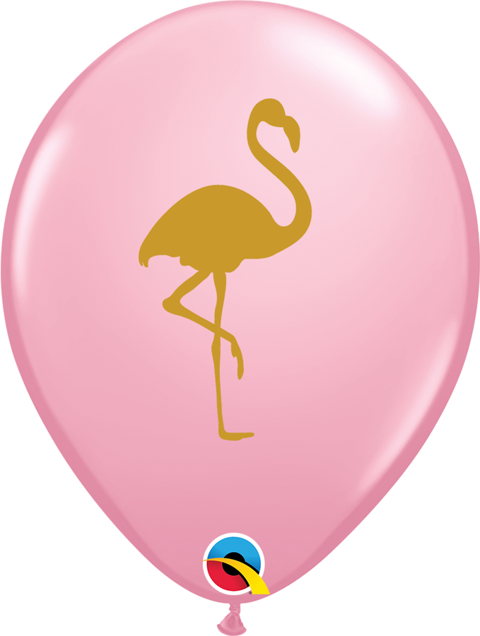 28 cm lateksa balons "Zelta flamingo", rozā krāsa - 1 gb.