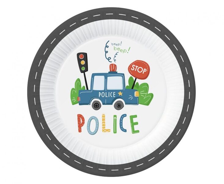 Šķīvīši "Policijas mašīna", 23 cm, 6 gb