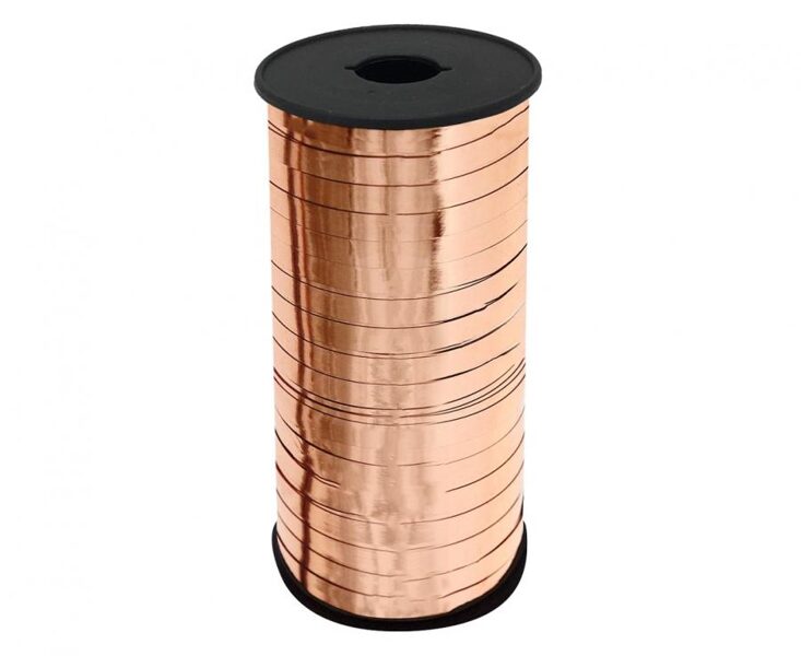 Plastikāta lente, rozā zelts krāsa, 5 mm, 92 m